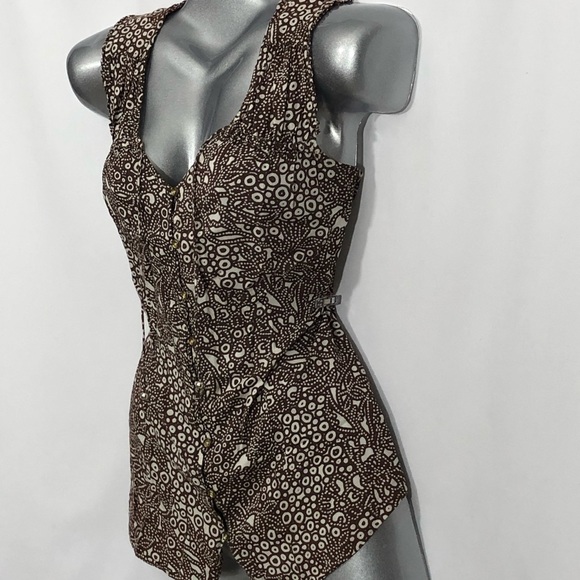 IZOD boho hippie v neck sleeveless blouse - Picture 4 of 8